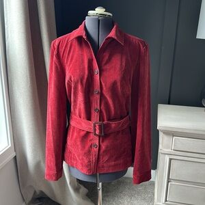 Madison Hill Corduroy Shirt with belt vintage bohemian Fall Red Belted